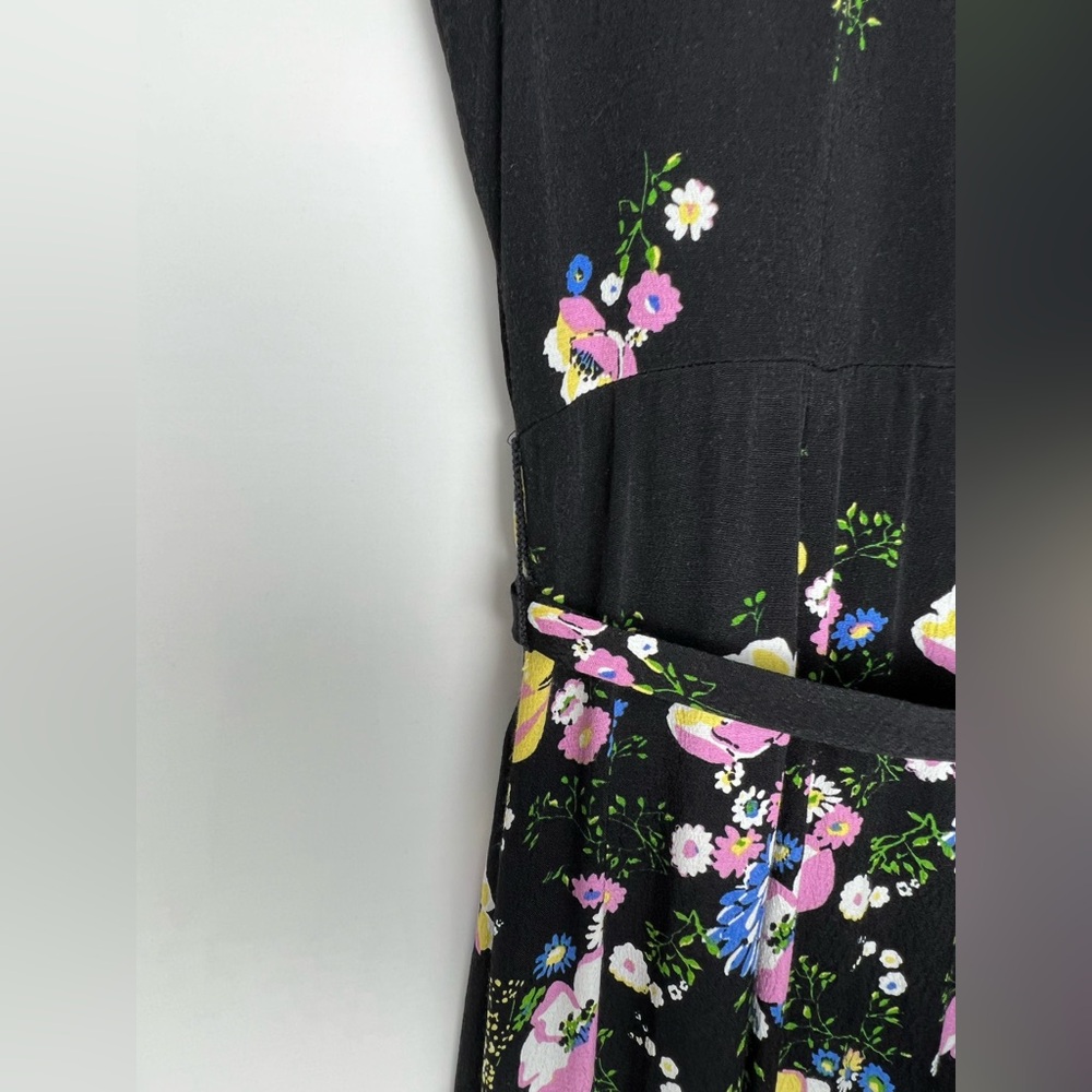 Free People Black Floral Low V Neck Maxi Wrap Dress - Picture 6 of 10